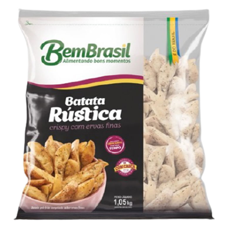 Batata Pré-Frita Bem Brasil Rústica Ervas Finas Congelada Pacote 1.05Kg