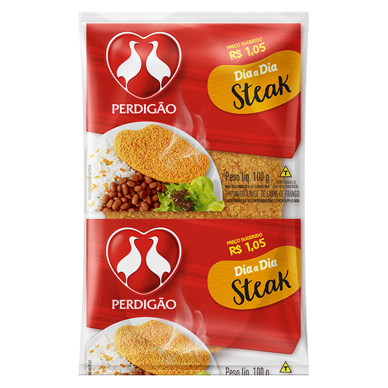EMPANADO PERDIGAO STEAK FRANGO 100G