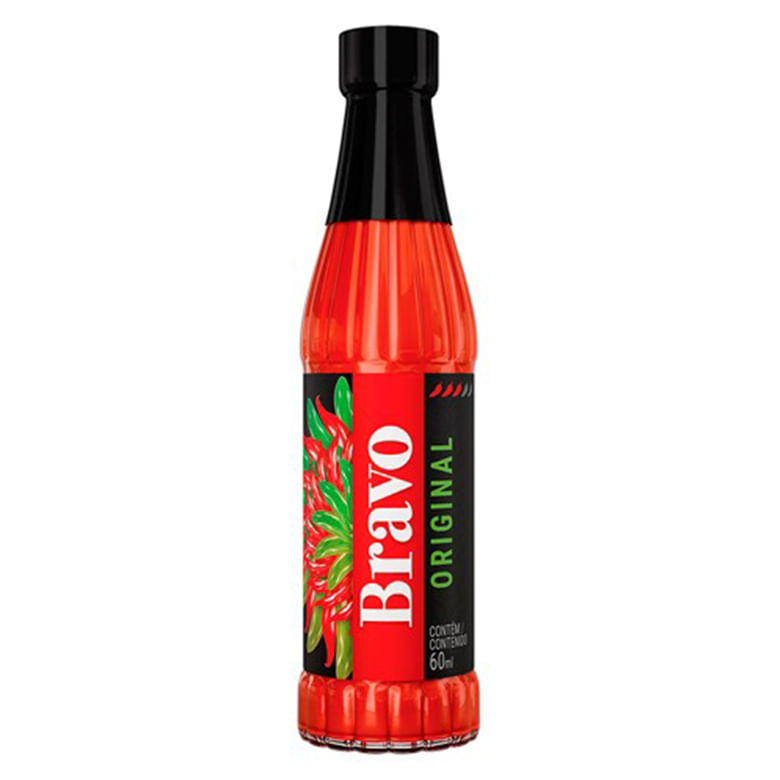 Molho de Pimenta Bravo Vermelha Frasco com 60ml