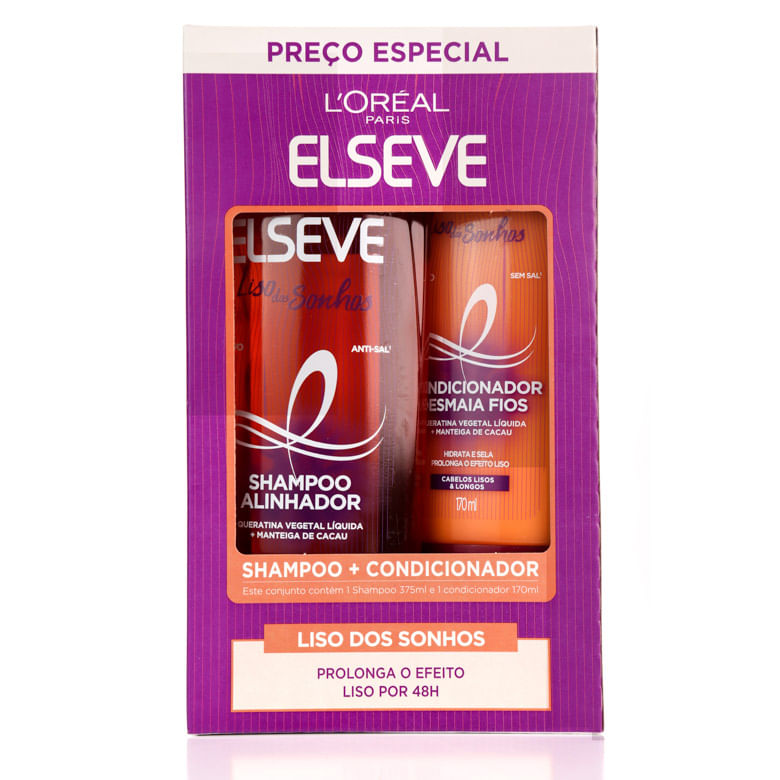 Shampoo Elseve Pack Promo Liso dos Sonho 375ml - Covabra