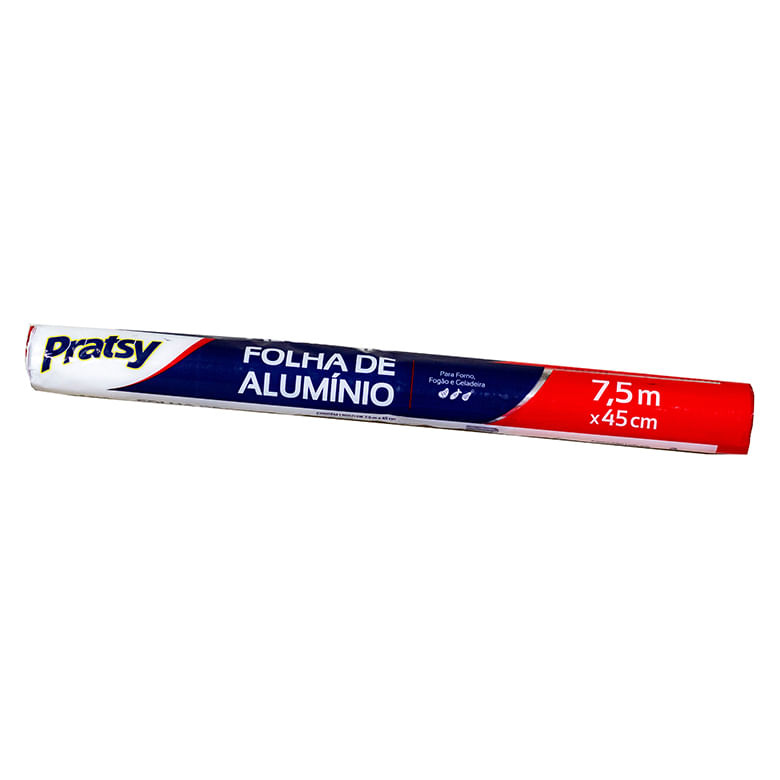 Papel Alumínio em Rolo Pratsy 45cmx7,5m
