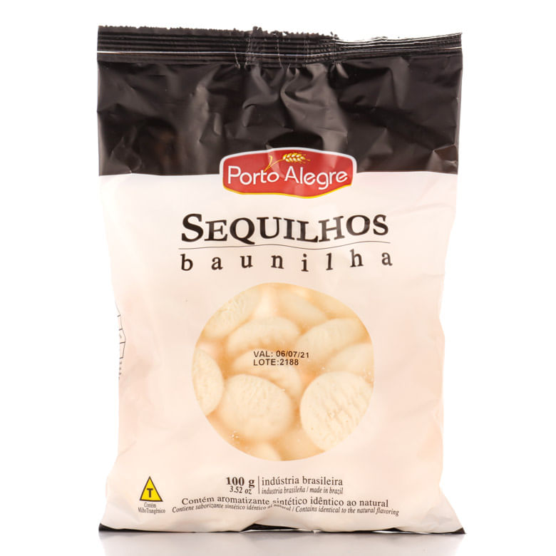 Biscoito Sequilhos Porto Alegre Baunilha Pacote com 100g