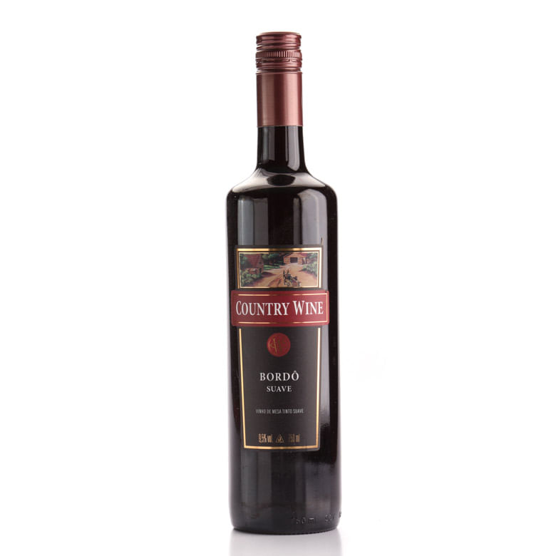 Vinho Brasileiro Tinto Suave Country Wine Bordô Serra Gaúcha Garrafa 750ml