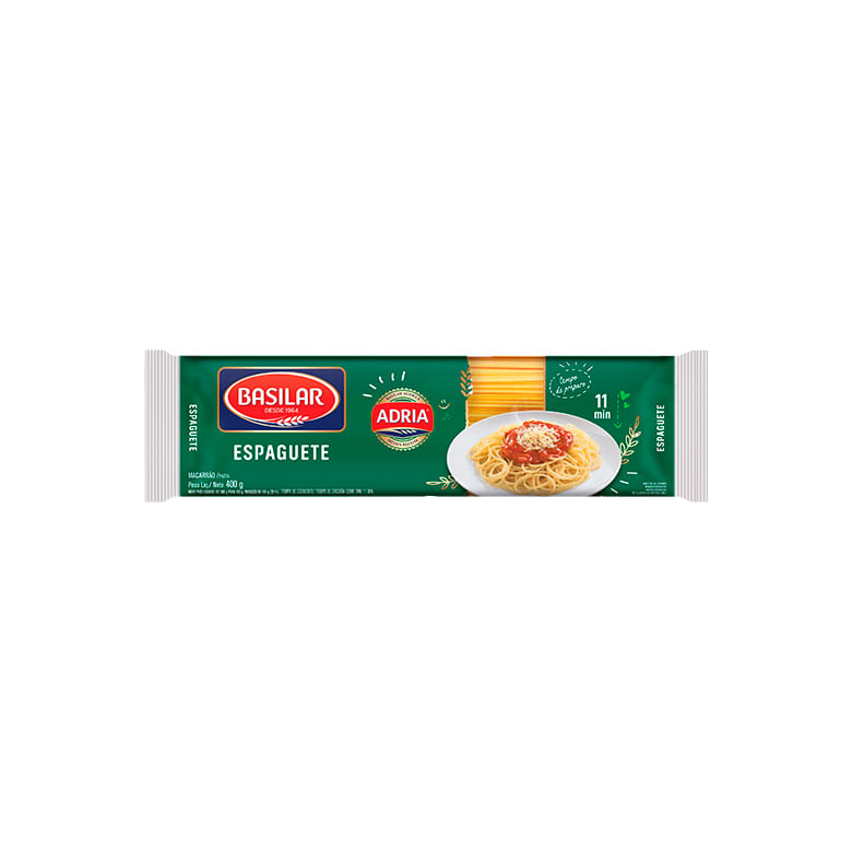 Macarrão Semolado Espaguete Basilar Pacote 400g
