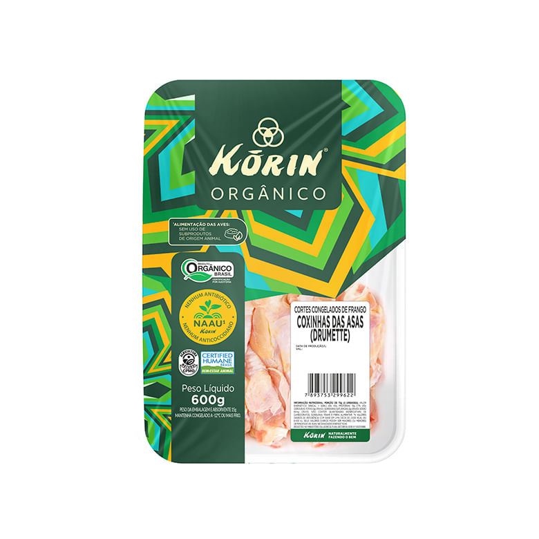 Coxinha da Asa de Frango Congelada Orgânica Korin 600g