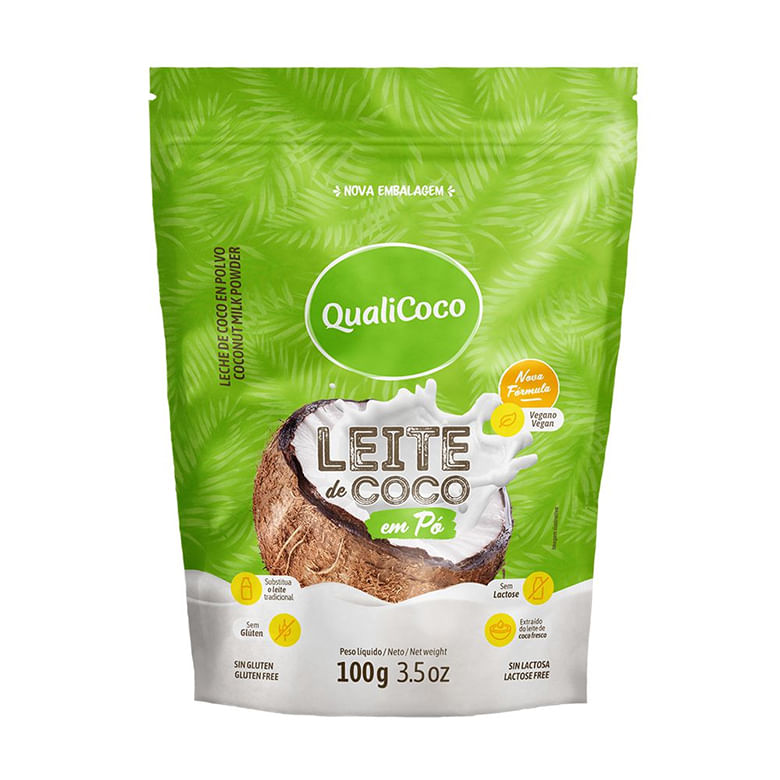 Leite de Coco em Pó Zero Lactose Qualicoco Pouch 100g