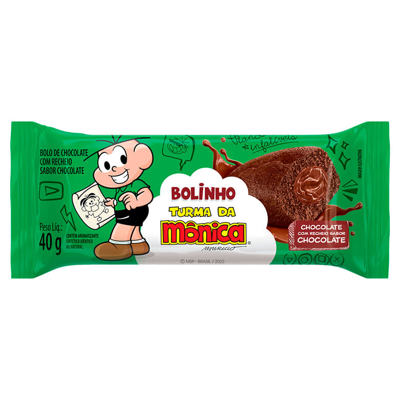 Bolinho Chocolate com Recheio Chocolate Turma da Mônica 40g - Casa Suíça