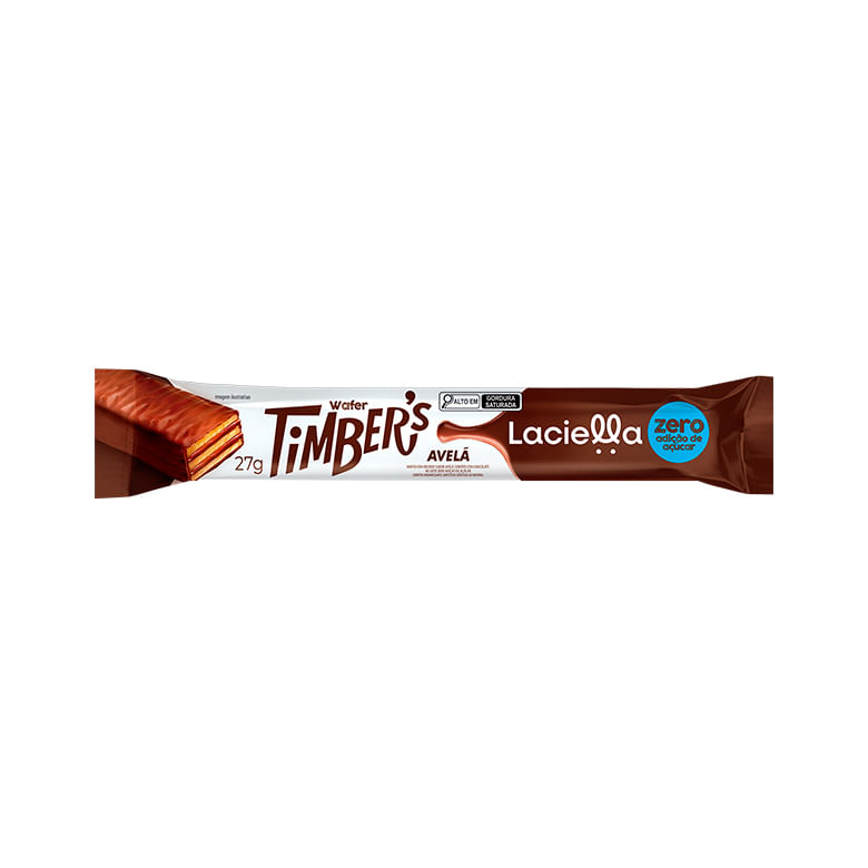 Chocolate Laciella Timbers Wafer Adição De Açúcar Avela 27g