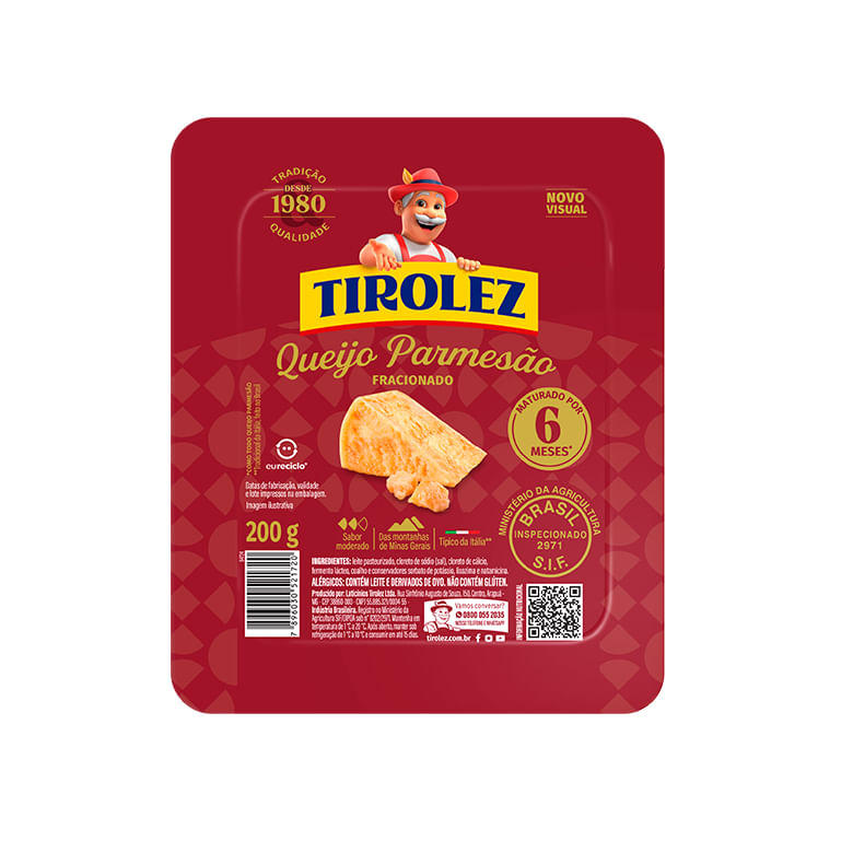 Queijo Parmesão Tirolez 6 Meses Pedaço 200g