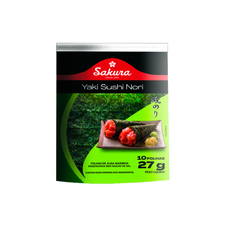 Algas Nori Sakura 10 Folhas 27g - Covabra