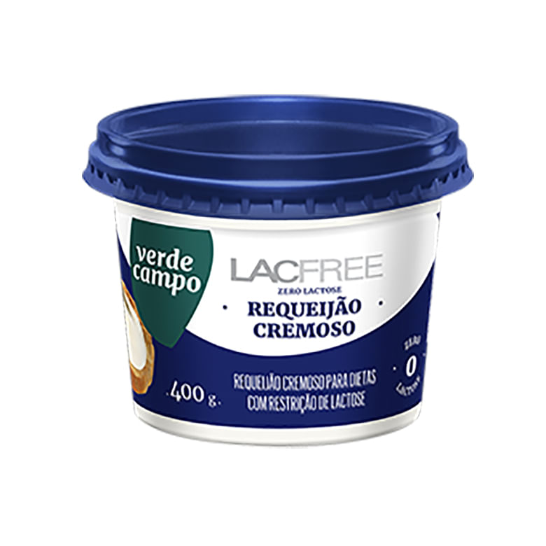 Requeijão Cremoso Zero Lactose Verde Campo Lacfree Pote 400g