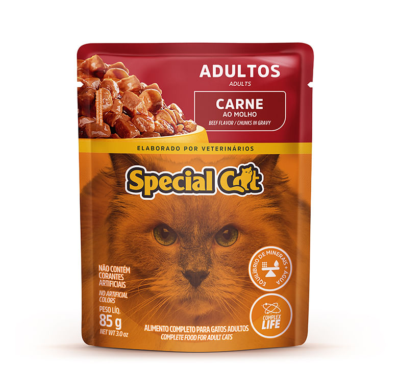 Ração Úmida Gatos Adultos Carne Special Cat 85g