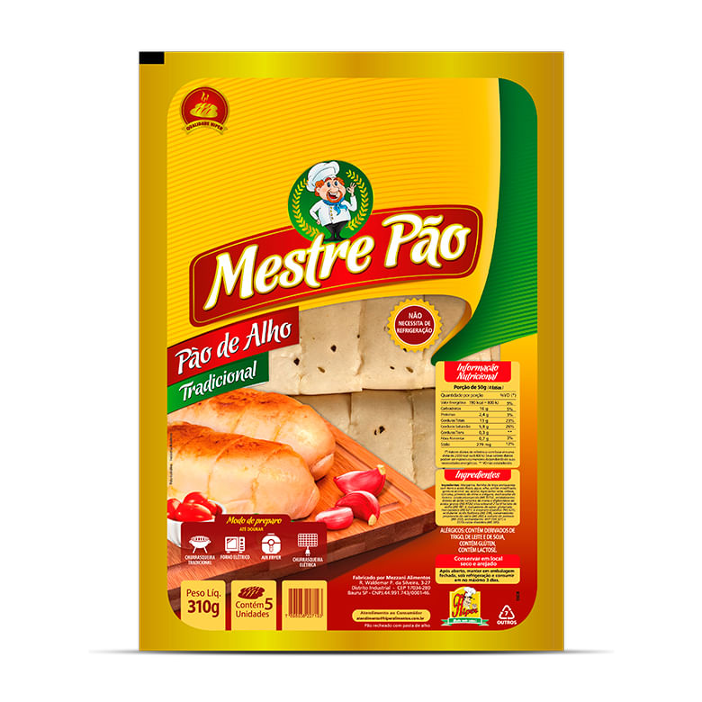 Pão De Alho Tradicional Mestre Pão 280 G