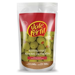 Azeitona Vale Fértil Verde com Pimentão Doypack 150g