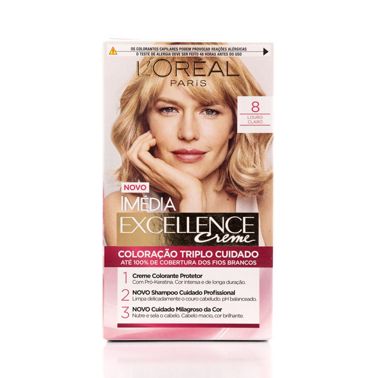 Coloração Imédia Excellence Creme N°8 Louro Claro