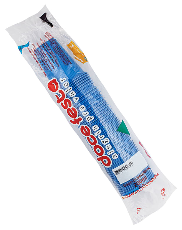 Copo Plástico Doce Festa 200ml Azul 50Unidades