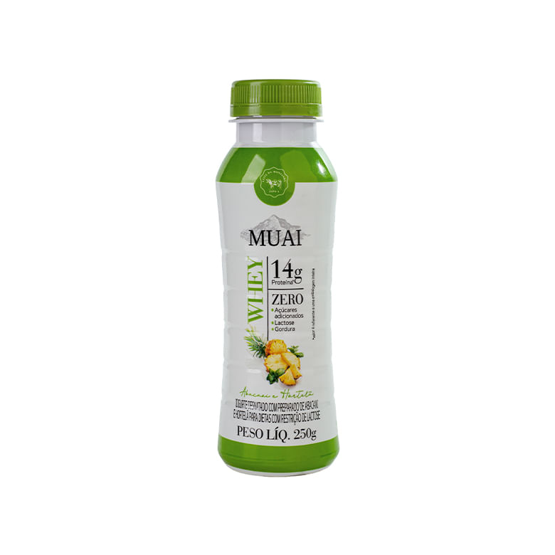 Iogurte Desnatado Muai Whey Zero Lactose Abacaxi Com Hortela 250g
