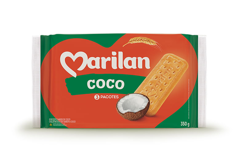 Biscoito Marilan Coco Pacote com 350g