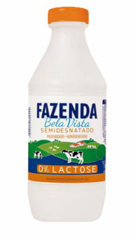 Leite Pasteurizado Fazenda Bela Vista Zero Lactose Garrafa com 1L