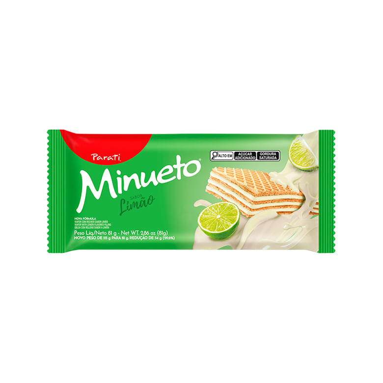 Biscoito Wafer Parati® Minueto® sabor Limão 81g