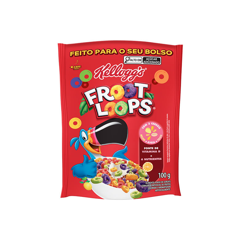 Cereal Matinal Kelloggs Froot Loops Sachê 100g