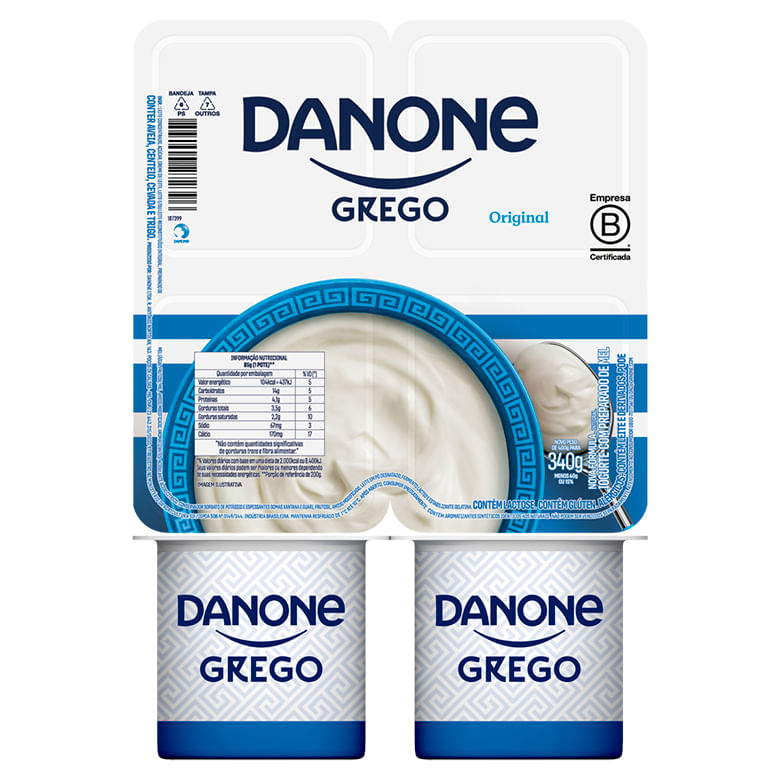 IOGURTE GREGO DANONE ORIGINAL BANDEJA 340G