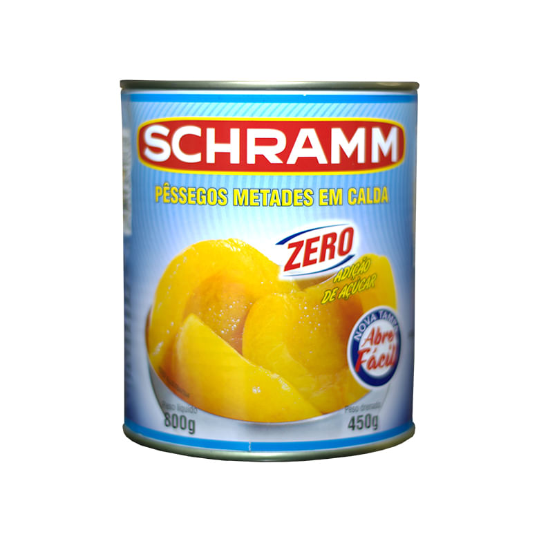 Pêssegos Schramm em Calda Metades Zero Açucar 450g