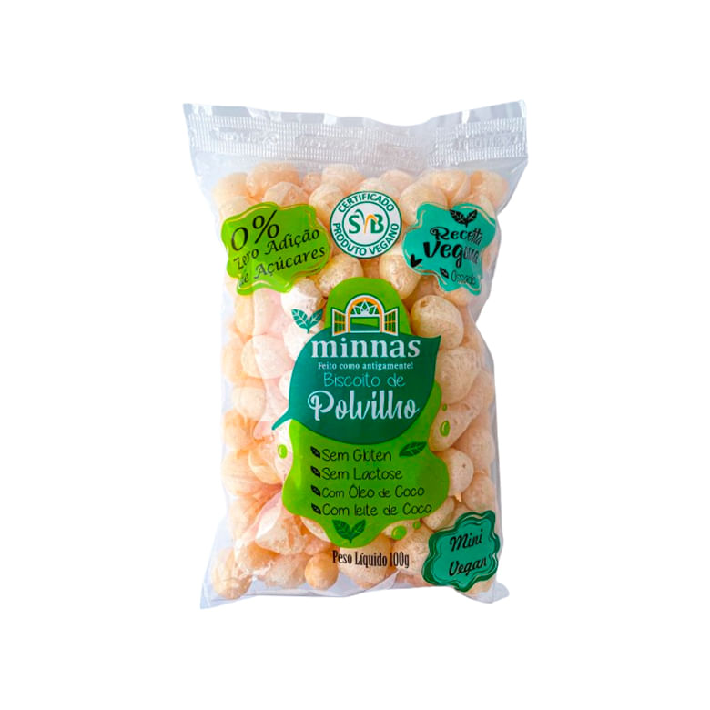 Biscoito Polvilho Mini Bolinha Vegano Minnas 100g