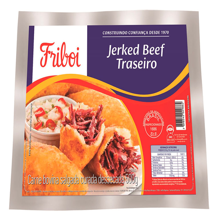 Jerked Beef Friboi Traseiro Pacote com 500g