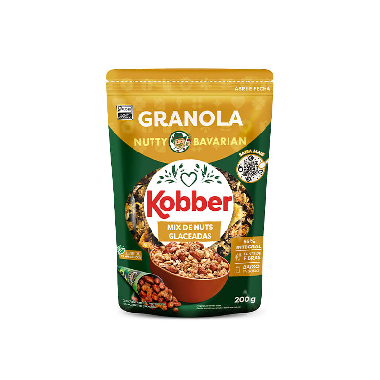 Granola Kobber Mix De Nuts Glaceadas Nutty Bavarian 200g