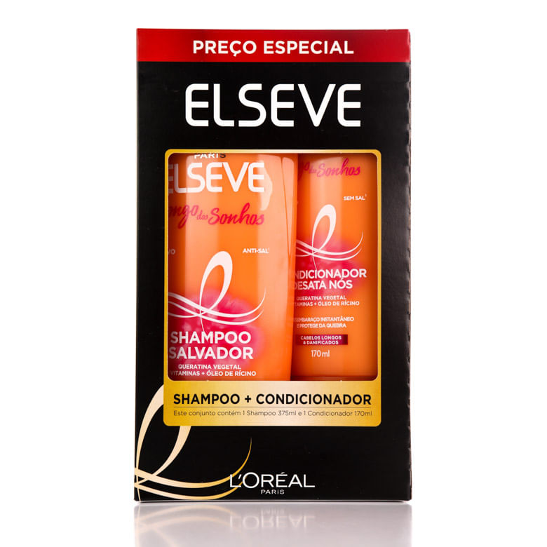 Shampoo Elseve Pack Promo Longos dos Sonhos 375ml - Covabra