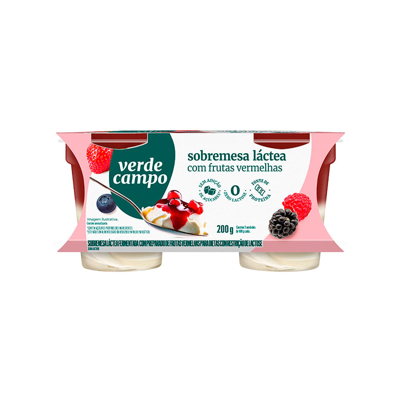 Sobremesa Láctea de Frutas Vermelhas Verde Campo 200g