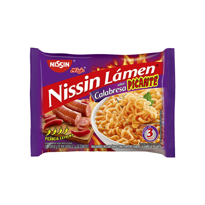 Macarrao Instantaneo Nissin Calabresa Picante 85g - Covabra