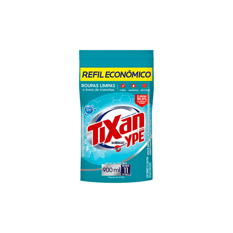 Lava Roupas Tixan Líquido Antibac Refil 900ml - Covabra