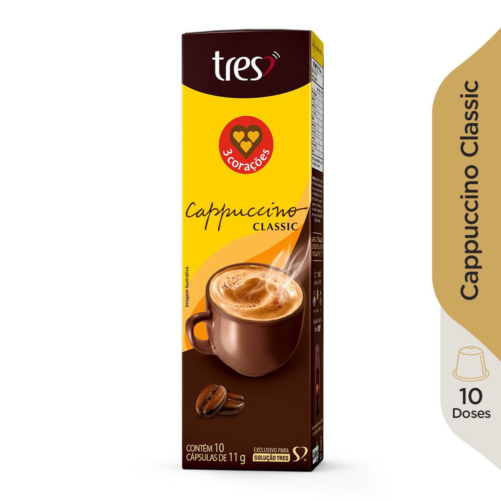 Cappuccino Três Classic com10 Cápsulas 110 g - Covabra