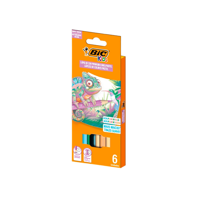 Lapis de Cor Bic Kids Tons Pasteis com 6un - Covabra