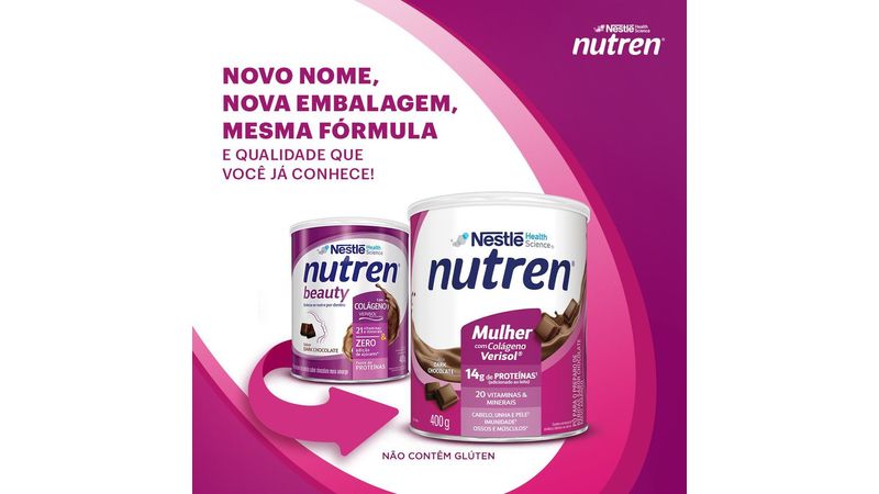 Complemento Alimentar Nutren Beauty Dark Chocolate 400g - Covabra
