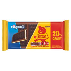 Chocolate Garoto Choco Trio Recheio Baunilha 20% Grátis 90gr