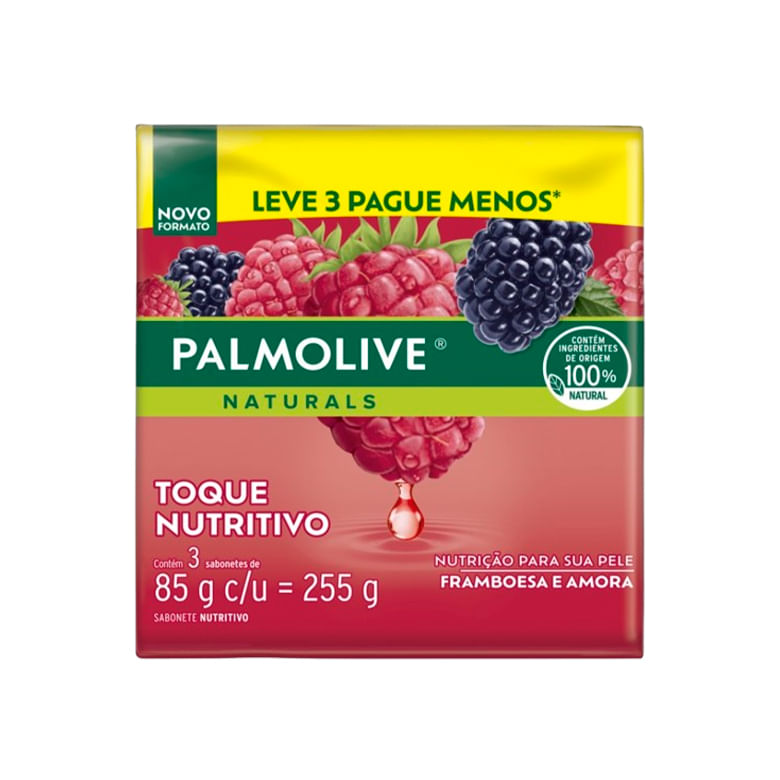 Sabonete Palmolive Naturals Framboesa e Amora com 3 85g - Covabra