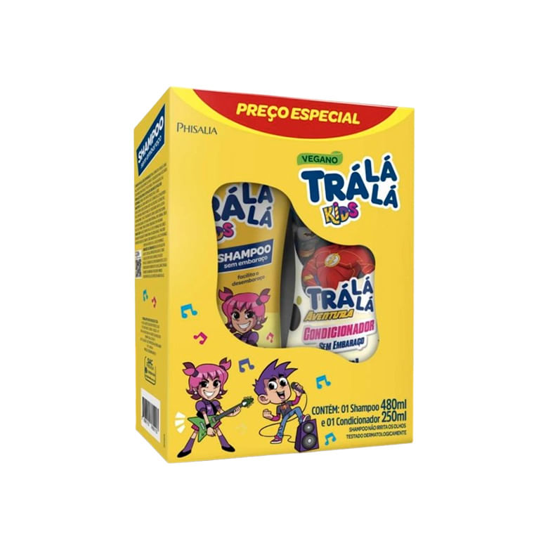 KIT TRA LA LA SEM EMBARAÇADO SHAMPOO 480ML+CONDICIONADOR 250ML