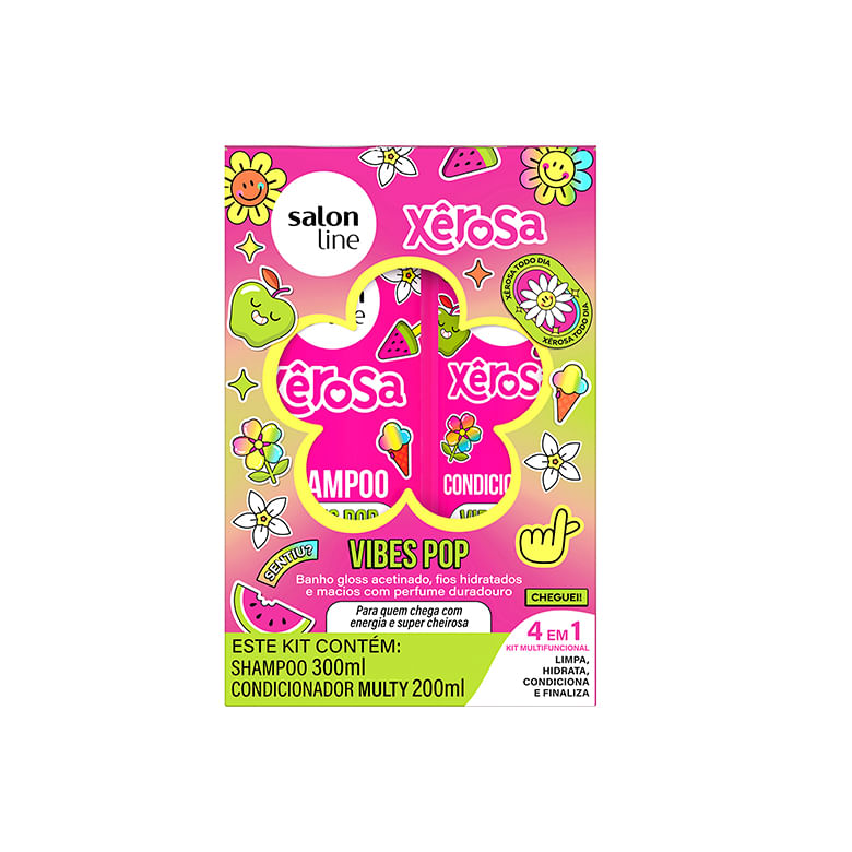 Shampoo 300ml + Cond. 200ml Salon Line Xêrosa Vipes Pop un - Covabra