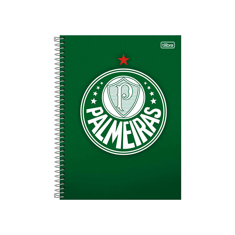 Caderno Universitário Tilibra Capa Dura Palmeiras 10Matérias 160 Folhas un