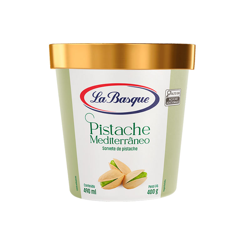 Sorvete La Basque Pistache Mediterrâneo 490ml