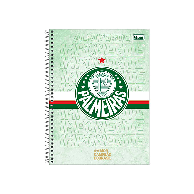 Caderno Universitário Tilibra Capa Dura Palmeiras 1 Matéira 80 Folhas un