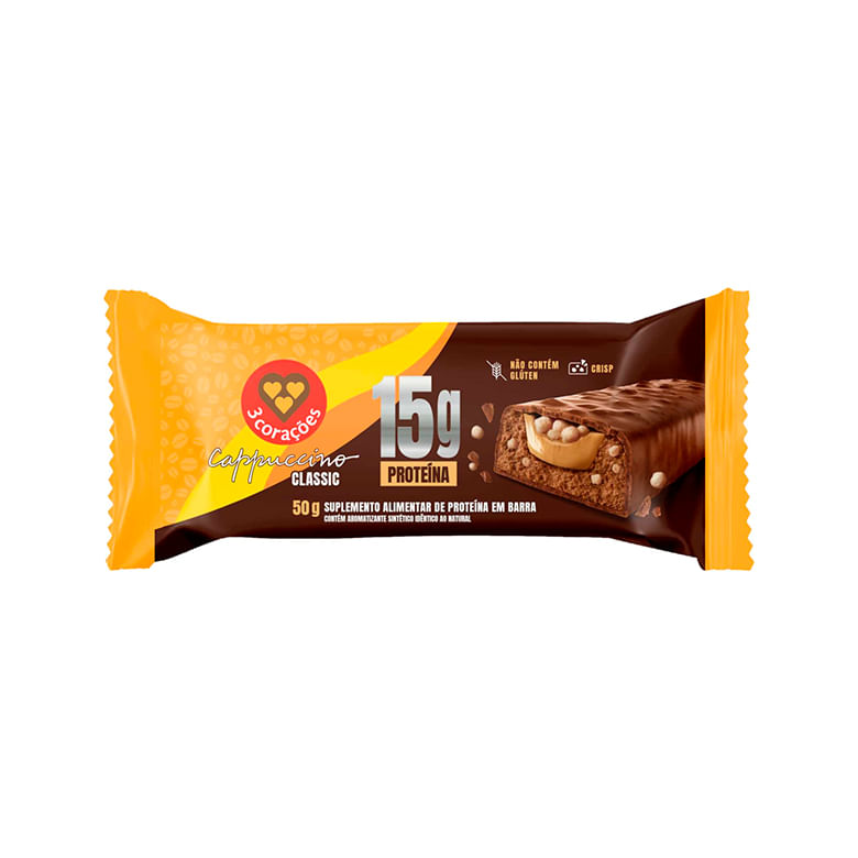 Barra de Proteína Clássico Cappuccino 3 Corações 50g