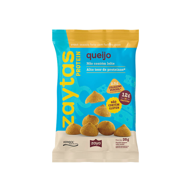 Snack Zaytas 12g Proteinas 2,5g Colageno sem Glúten sem Leite Queijo 35g
