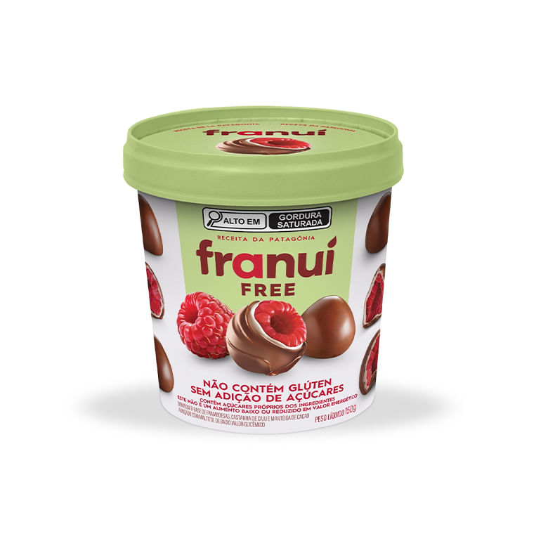 Bombom Franui Congelado Zero Açúcar Framboesa Chocolate 150g
