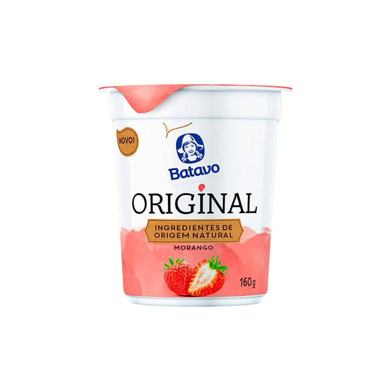 Iogurte Integral Morango Batavo Original Copo 160g