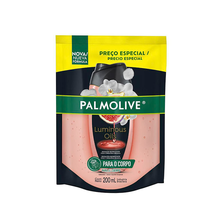 Sabonete Liquido Palmolive Luminous Oils Figo E Orq. Refil 200Ml