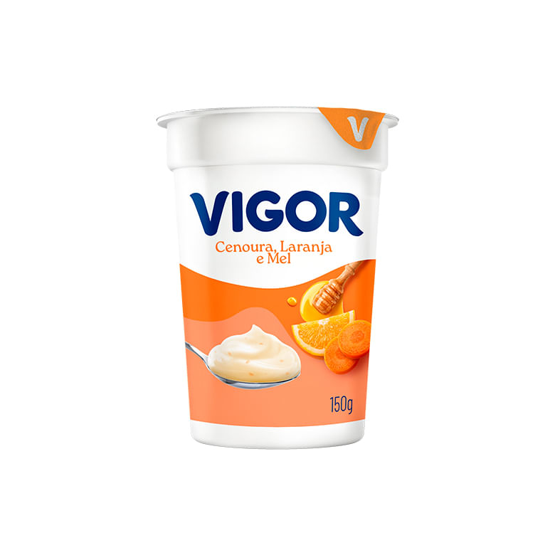 Iogurte Natural Vigor Laranja, Cenoura e Mel 150g - Covabra